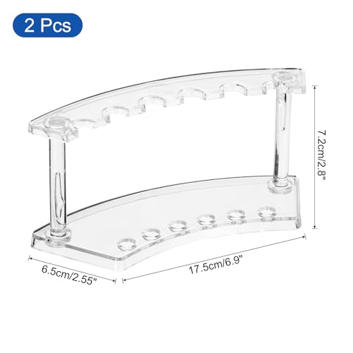 uxcell 2 Pack Plastic Pen Holder, 6-Slot Acrylic Pen Display Stand, Eyebrow Pen Rack, Makeup Brush Organizer for Office Home Store(Vertical Clear) - Image 3