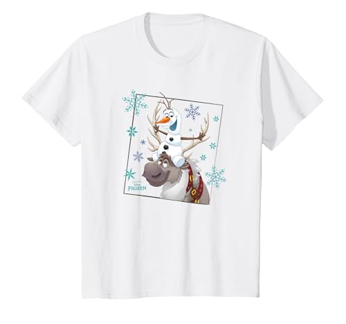 Image of Disney Frozen Olaf and Sven T-Shirt, Youth, White, Large
