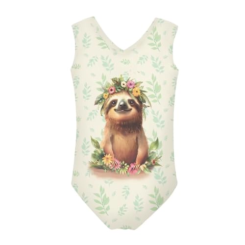 Image of Fashion Print One-Piece Swimsuits for Girls,Soft Stretchy One Piece Bathing Suit Quick Dry Beach Swimwear 5-14 Years