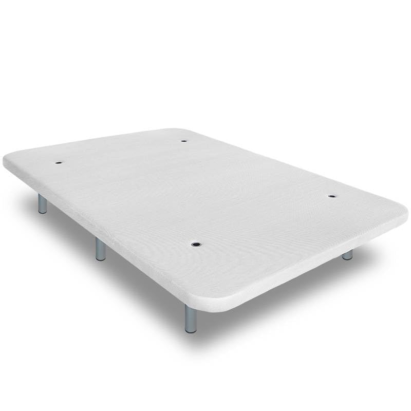 Ventadecolchones - Base Tapizada Drago Reforzada con Aireadores | Color 3D Blanco | con 6 Patas de 27 cm | Medida de 105x200 cm
