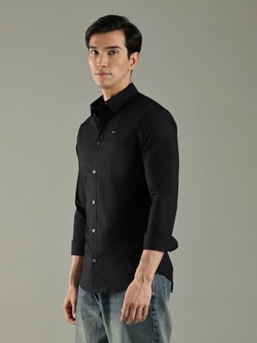 Image of Solid Slim Fit Cotton Shirt
