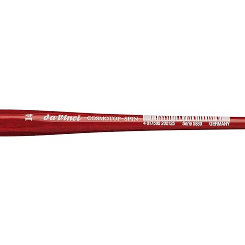 Image of da Vinci Watercolor Series 5880 CosmoTop Spin Paint Brush, Flat Synthetic with Red Handle, Size 14 (5880-14)
