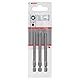 Bosch Accessories Professional 3tlg. Schrauberbit-Set Extra Hart für Pozidriv-Kreuzschlitzschrauben (Länge: 89 mm)