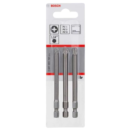 Bosch Accessories Professional 3tlg. Schrauberbit-Set Extra Hart für Pozidriv-Kreuzschlitzschrauben (Länge: 89 mm) – Ansicht 3