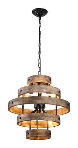 Lustre antique en bois pour éclairage rétro d'un couloir ou d'une entrée