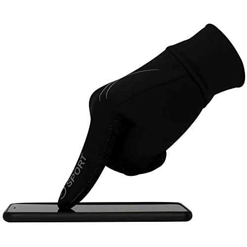 Image of ZaySoo Gloves Biking Cycling Water Resistant Outdoor Gloves Athletic Touch Screen Full Gloves - Black , Microfiber