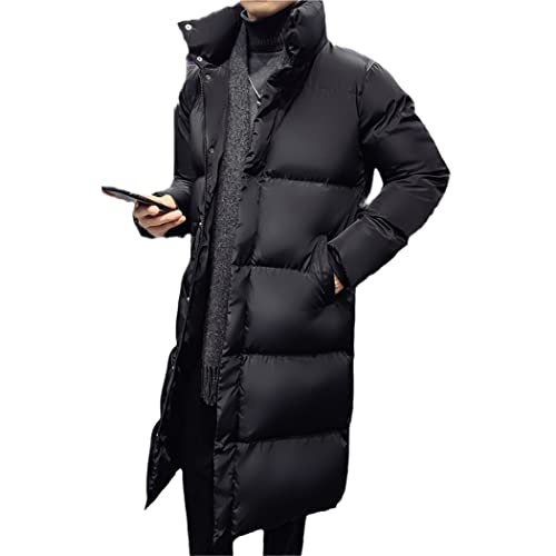 Manteau long en duvet épais pour homme parka d'hiver noire Haitpant en taille XXXL