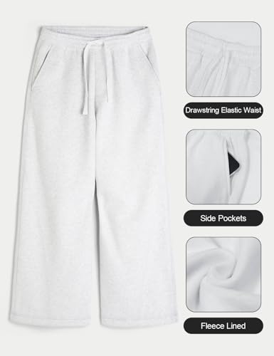 Image of HeSaYep Men's Baggy Sweatpants Cotton Fleece Wide Leg Sweat Pants