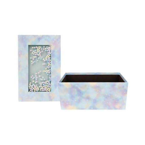 Boîte Cadeau Rigide Bleu Pastel Emartbuy 31x21x15 cm en carton luxe avec papier blanc