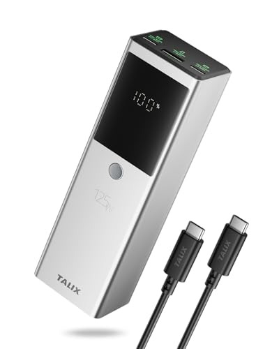 TALIX 125W Power Bank, 12800mAh Portable Laptop Charger with 240W USB-C Cable and 3-Port, PD Fast...