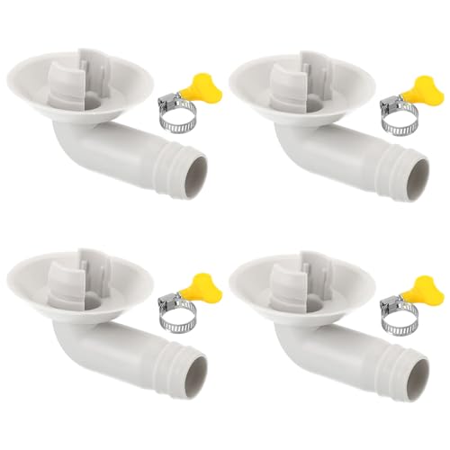 PATIKIL Conector de Manguera de Desagüe para Aire Acondicionado de 18mm, 4 Piezas de Conector de Desagüe Universal con Abrazadera, Estilo Blanco 7