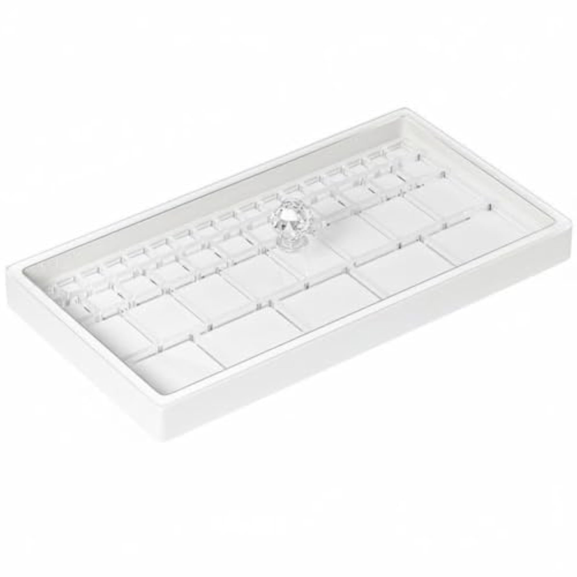 Transparent Lid Watch Parts Organizer with Crystal Handle