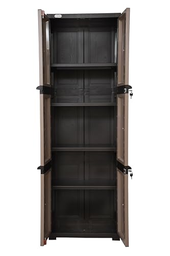 Image of Prima Viva-3 Plastic Storage Cabinet (Medium H 6 Ft x W 2 Ft x D 1.16 Ft) | 5 Compartments Multipurpose Organizer for Home & Office | Strong, Stylish & Spacious Cupboard for Clothes & Essentials