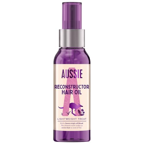 Aussie Reconstructor Hair Oil With Avocado, Jojoba Oil and Macadamia Nut Oil, 3 Miracle Hair Oil For Dry Damaged Hair, Leightweight Reconstructor Oil Treatment, 100 ml