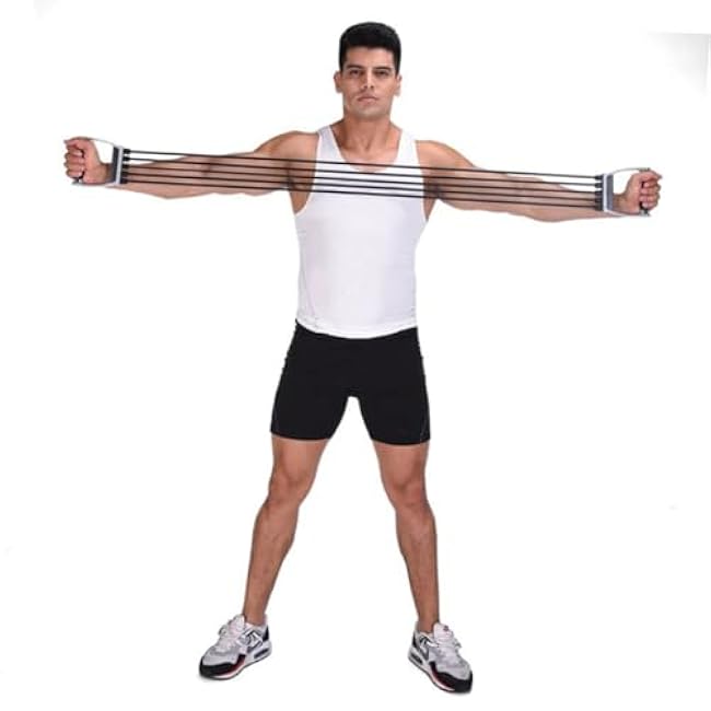 1pc Spring Exerciser Chest Expander Fitness Equipment for Strength Training Indoor Arm and Back Workout Durable Elastic Rope