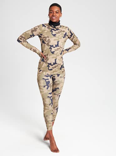 Burton Women's Standard Midweight Long Neck Base Layer, Martini Olive Terra Camo, Medium #TOP1