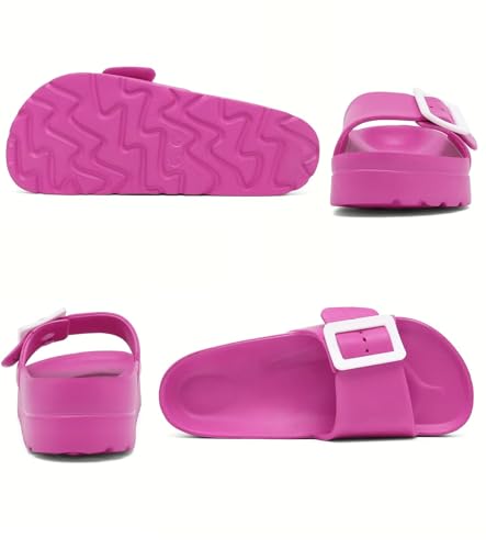 Image of Haifago Women's Platform Sandals with Arch Support, Summer Beach Slides Adjustable Buckle Comfortable Lightweight EVA Slip on Slide
