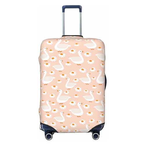 Geese And Flower Luggage Cover Protector Anti-Scratch Washable Fits 18-32 Inch Luggage-Large