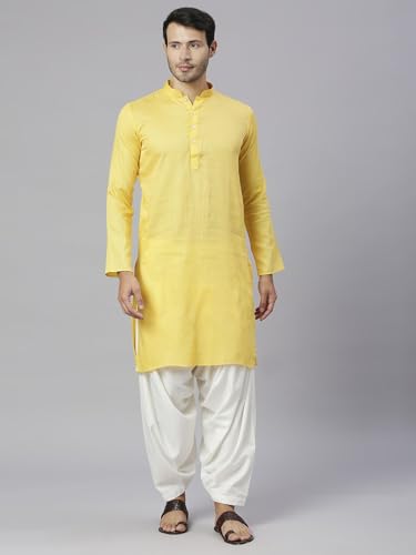 Image of Rajubhai Hargovindas Men Pure Cotton Solid Long Kurta