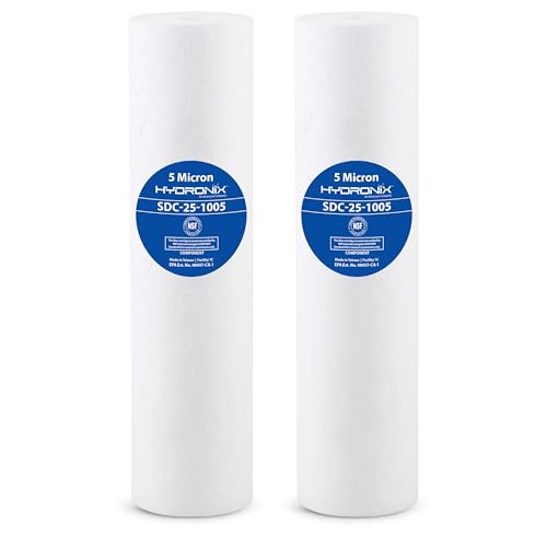Hydronix SDC-25-1005 Whole House RO Reverse Osmosis Sediment Water Filter Cartridge 2.5' x 10' - 5 micron (2 Pack)
