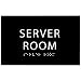 Server Room Sign - ADA compliant sign. 6"x4" sign made from durable plastic with raised lettering and Braille. Designed to meet ADA (Americans with Disabilities Act) regulations. Available in 17 colors.