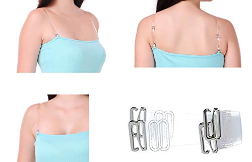 Image of Set of 3 Spaghetti Camisole Vest Top Inner Wear Camis with Adjustable and Detachable Strap (Free 1 Pair Transparent Strap) for Women and Girls