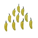 osiuujkw 50 Uds. Simulación de Frutas Falsas Accesorios para Verduras Pimiento Artificial Modelos de jardín de Infantes Accesorios Escuela Cocina Fiesta, Amarillo