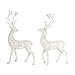 Melrose International 72627DS 20.5 x 4 in. Resin Deer44; White & Grey - Set of 2
