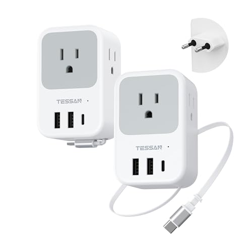 TESSAN European Travel Plug Adapter, 2 Pack