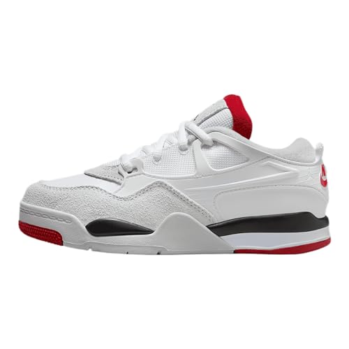 Jordan 4 RM Little Kids' Shoes (FQ7936-102, White/Black/Neutral Grey/Varsity Red)