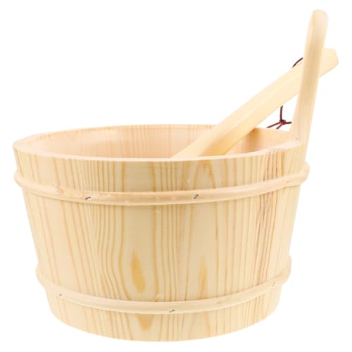 Toddmomy Seau De Sauna Bois Seau à Eau pour Sauna avec Poignée en Bois Tonneau pour De Bain