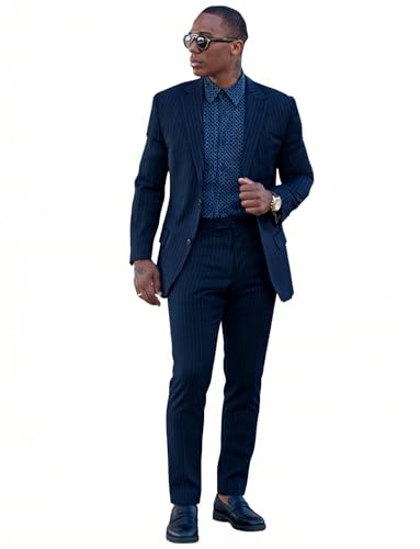 Veste de costume à rayures deux boutons homme pour tuxedo de mariage