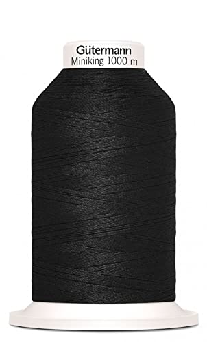 Hilo para máquina de coser Gutermann Miniking 1000m Negro miniatura 1