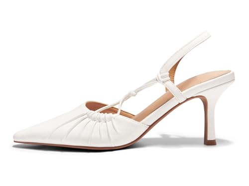 Image of Coutgo Womens Slingback Kitten Heels Closed Pointed Toe Pumps D'Orsay Wedding Party Dress Shoes