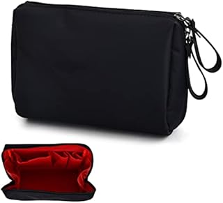 Vesaneae Kopertówka Małe Makijaż Przenośna Kosmetyczna Kosmetyczka, Trousse Podróżna Kosmetyki, Małe Torby Kosmetyczne, Mini Torba podróżna dla kobiet, Czarny, 14 x 10 x 5 cm