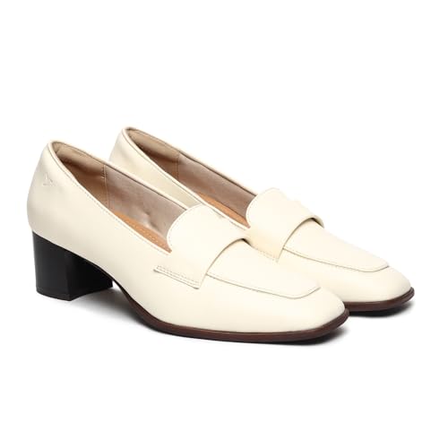 Image of YOHO Bliss Heel 001 Slip-on Loafers for Women | Comfortable & Stylish Block Heeled | Fashion Moccasins with Footpharma Footbed | Perfect for Casual, Formal Shoe
