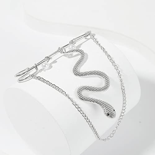Image of Punk Men Snake Gold Brooch for Women Brooch Lapel Pin,Snake Chain Brooch Pin Coat Jewelry Accessories Brooch Shawl Pin for Women Girls Collar Brooch
