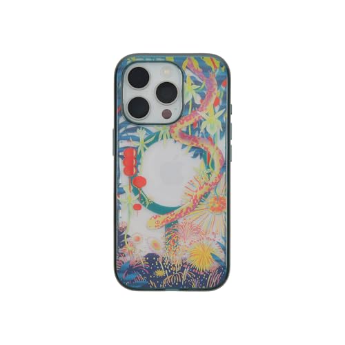 Image of OtterBox iPhone 16 Pro Lumen Series Case - Year of the Snake Green | Aesthetic, Clear iPhone Cases with Colorful Year of the Snake Design w / Camera Protection, Minimalist Design, MagSafe