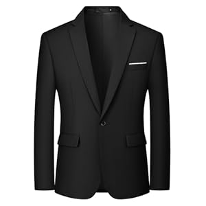 MAGE MALE Men’s One Button Blazer Casual Solid Color Suit Jacket Slim Fit Lightweight Sport Coats Blazers