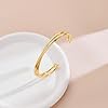 WOWORAMA Dainty Gold Cuff Bracelets for Women Delicate Thin Wire Open Bangle Bracelets Stackable Minimalist Wrist Cuff Bracelets Flexible Adjustable Size (Thin Cuff) #3