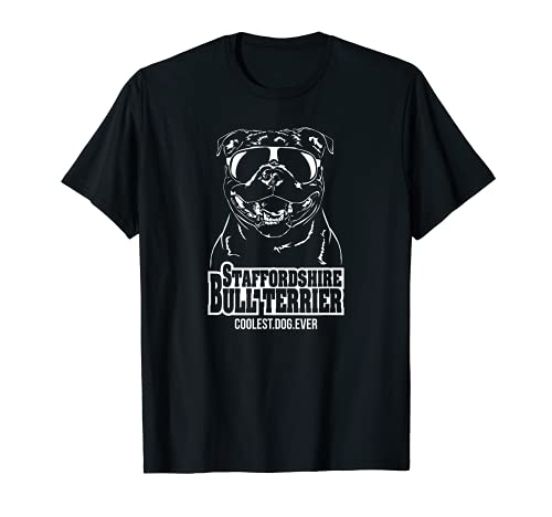Funny Proud Staffordshire Bull Terrier coolest dog ever dog T-Shirt, Black