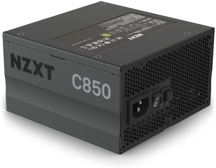 NZXT C850 PSU (2022) - PA-8G1BB-UK - 850 Watt PSU - 80+ Gold Certified - Fully Modular - Sleeved Cables - ATX Gaming Power Supply
