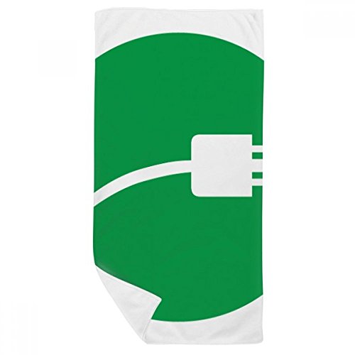 Serviette de bain douce 35x70cm Branchez Vert avec câble de charge multicolore