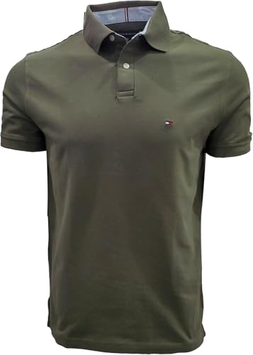 Polo Tommy Hilfiger para Hombre Fit Regular con Stretch (Talla M, Verde oliva)