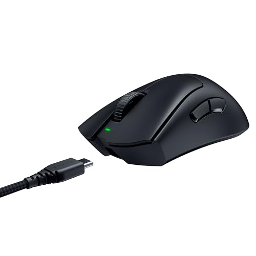 Razer Mouse para jogos DeathAdder V3 Pro: 63 g ultraleve - Sensor óptico Focus Pro 30K - Interruptores ópticos rápidos Geração 3 - HyperSpeed Wireless - 5 botões programáveis -... glide
