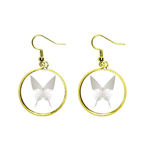 Pendientes mariposa blanca estilo origami dorados el regalo perfecto de mujer