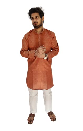 Image of Lucknowi Chikan Embroidery Kurta Set for Mens
