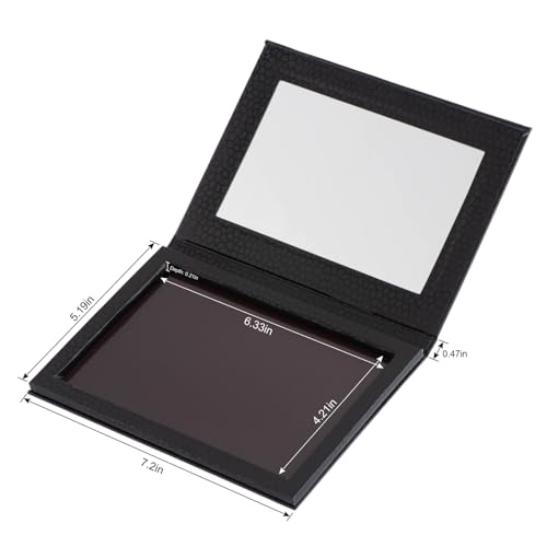 Allwon Magnetic Palette Empty Makeup Palette with Mirror for Eyeshadow Lipstick Blush Powder (Black)