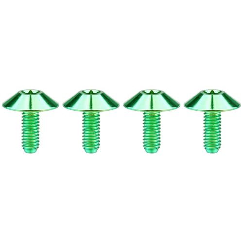 Titanium M4 M5 M6 Button Torx Head Bolt Screw (Green, M5x12mm)