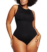 Soo slick Sleevless Bodysuit for Women Tummy Control Body Sculpting Crew Neck Tops Thong Shapewea...
